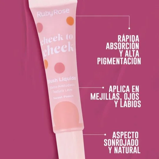 Blush Líquido Cheek To Cheek Ruby Rose - Imagen 3