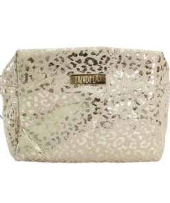 Cosmetiquera dorada animal print
