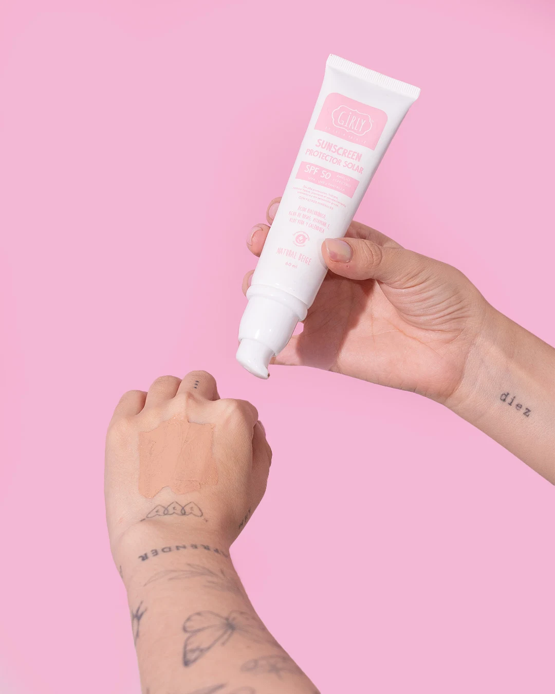 sunscreen protector solar girly natural beige spf 50